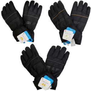 Wholesale Adult Brand Name Ski Gloves- Black with Stripe (Size S-XL)