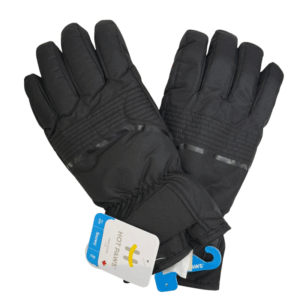 Wholesale Adult Brand Name Ski Gloves- Black (Size S-XL)