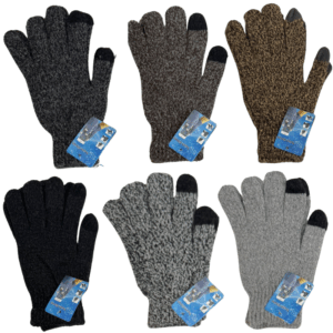 Wholesale Adult Lined Knit Gloves With Touchscreen Tips - Assorted Colours