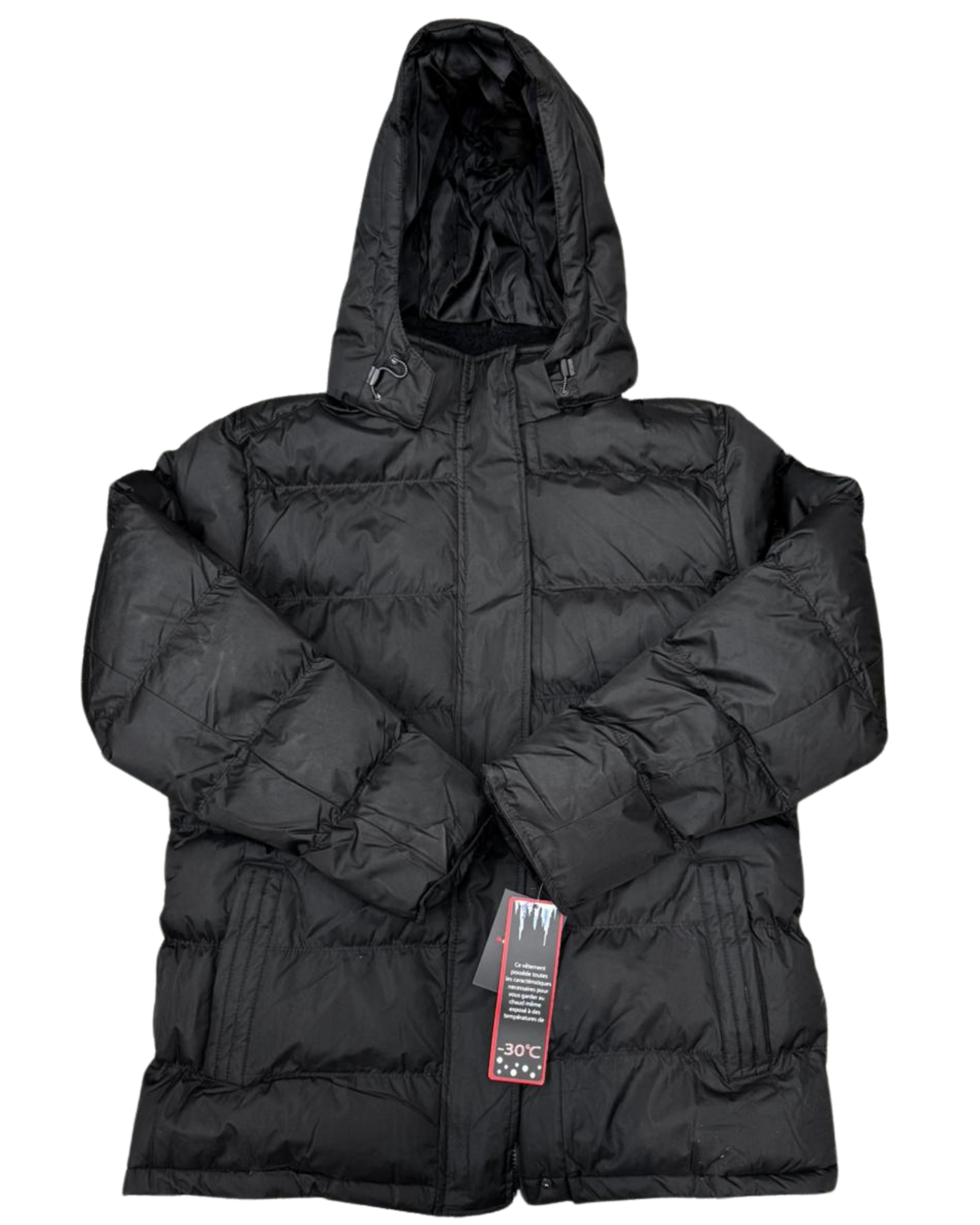 Wholesale Ladies Winter Coat With Hood - Black (Size S-XL) - Image 4