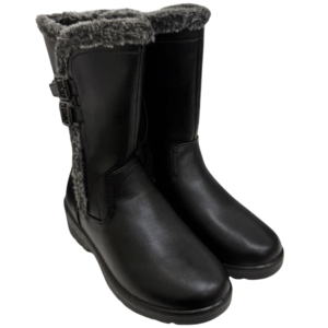 Wholesale Ladies Black Winter Boots With Ice Clip (Size 6-11)