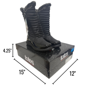 Wholesale Ladies Black Winter Boots with Zipper (Size 6-11)