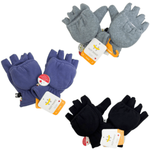 Wholesale Ladies' Brand Name Polar Fleece Flip Glove / Mitten - Asst Colours (S/M & L/XL)