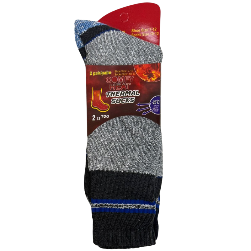 Wholesale Adult Thermal Socks - Assorted Colours (Size: 10-13) - 2-Pack ($3.00 each) - Image 3