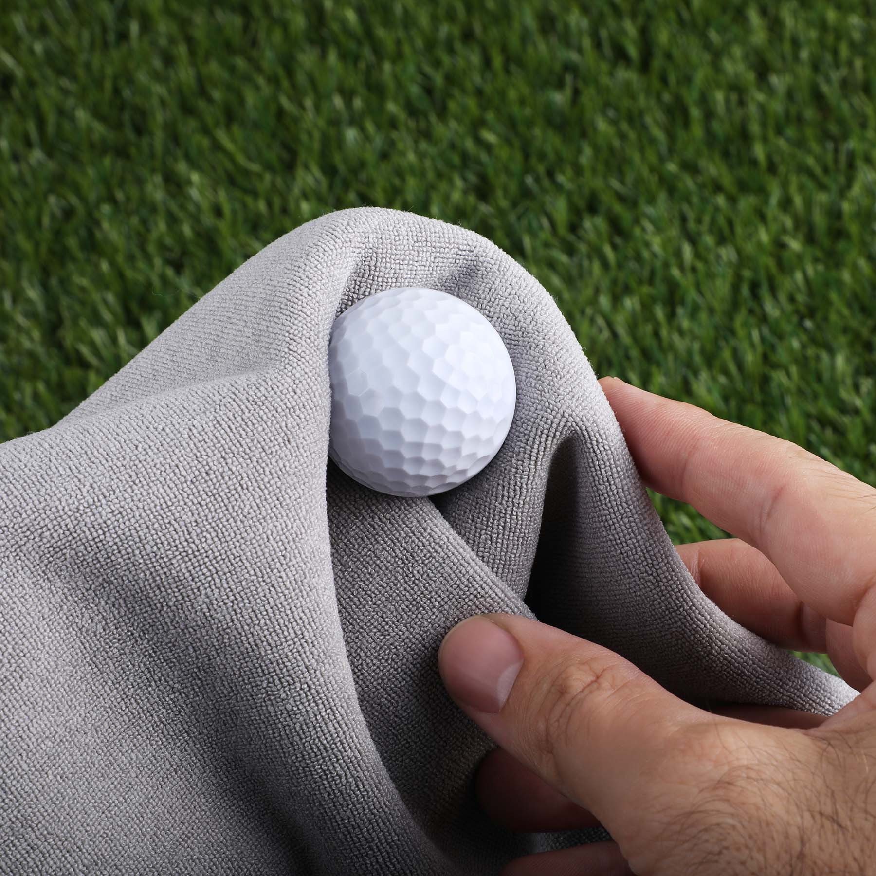 Fairway Recycled Golf Towel With Ball Cleaning Pouch - Image 3