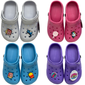 Wholesale Kids Croc Style Sandals - Assorted Colours Size S-L With Charms