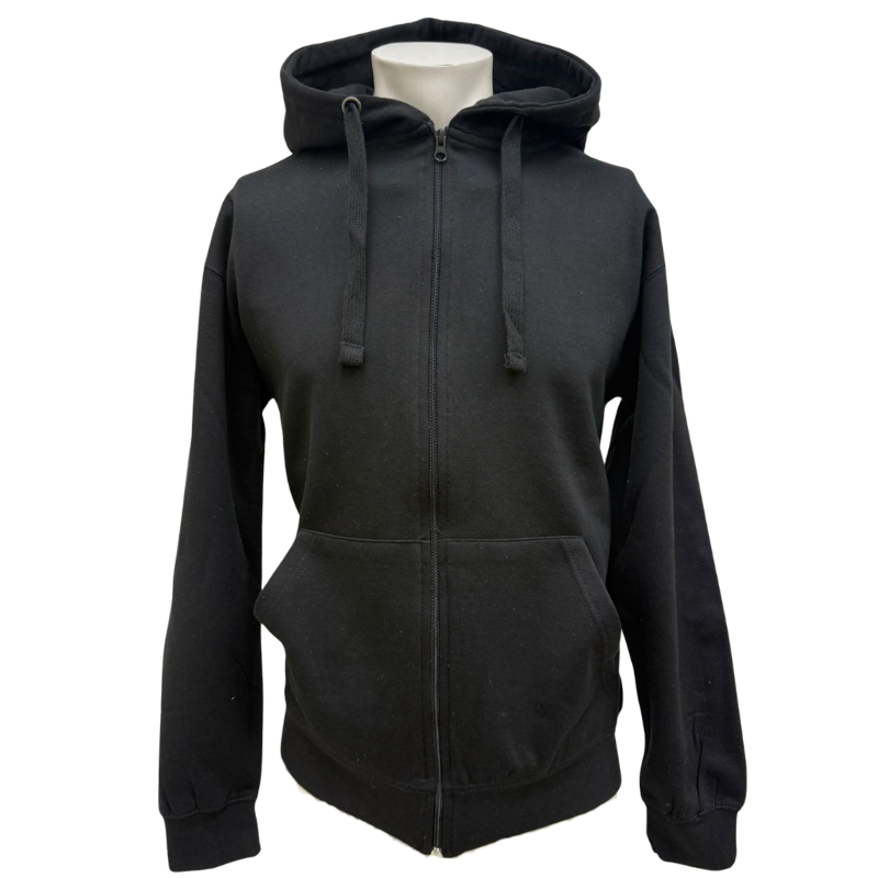 Wholesale Adult Full Zip Hoodie Black (Size: Large)