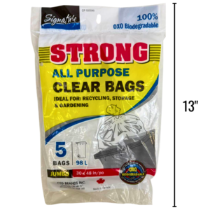 Wholesale Clear Garbage Bags (98L / 30x48in) 5 Pack  ( $0.45 Each)