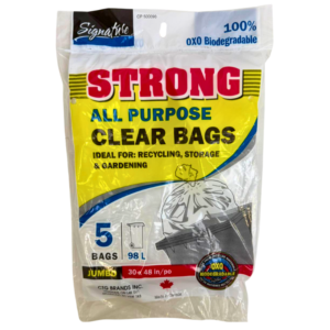 Wholesale Clear Garbage Bags (98L / 30x48in) 5 Pack  ( $0.45 Each)