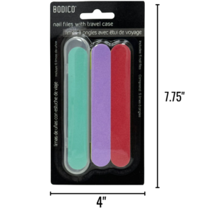 Wholesale Nail File with Case - 5 Pack Assorted Colours ($0.40)