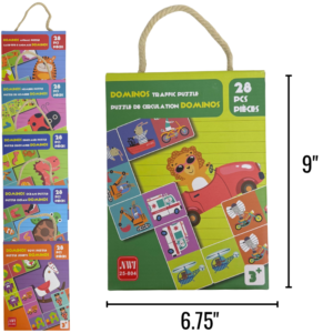 Wholesale Dominoes 26 Pieces Assorted Designs (Age: 3+)