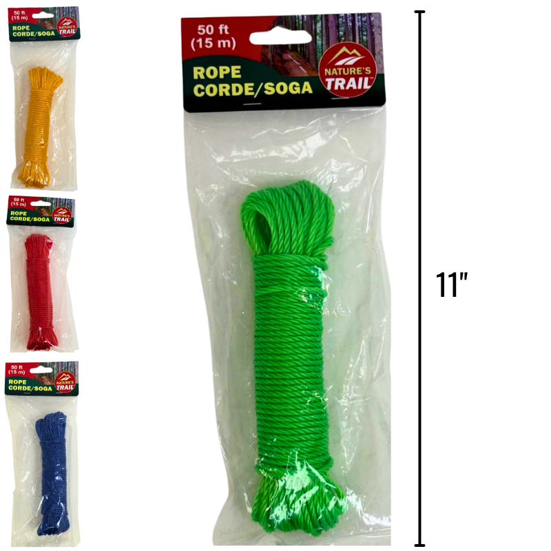 Wholesale Twisted Poly Rope Assorted Colours (15m/ 50ft)