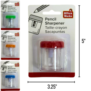 Wholesale Pencil Sharpener with Canister Assorted Colours