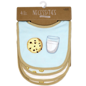 Wholesale Baby Bibs  4 Pack Tan / Cookie Print ( $2.50 Each)