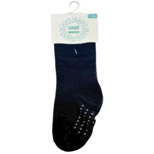 Wholesale Infant Socks Black With Non Skid (12 – 24  Months)