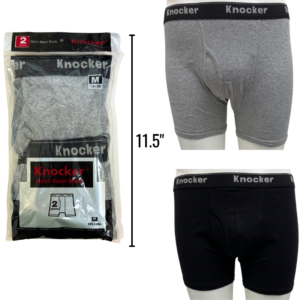 Wholesale Men's Boxer Briefs 2 Pack Black/Grey (S–3XL)
