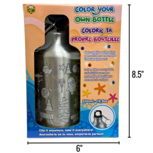 Wholesale Colour Your Own Water Bottle with Markers & Gemstones (500ml/16.9oz)