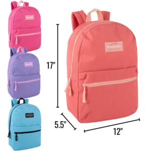 Wholesale 17" Backpack Assorted Colours - 4 Colours