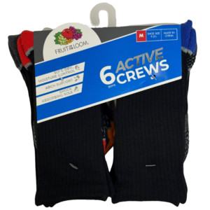 Wholesale Boys' Crew Socks 6 Pack (Size Medium 9–2.5)  ($1.50 Each)