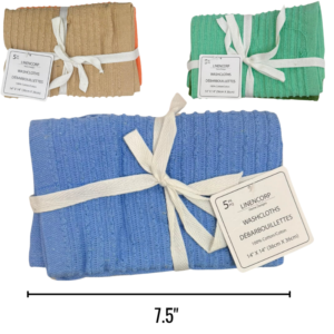 Wholesale Solid Face Cloth 5 Pack  (14in x14in)  ($1.00 Each)