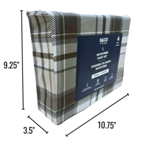 Wholesale Double Sheet Set 4 Piece Blue Plaid