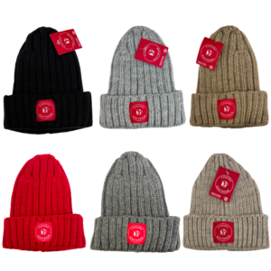 Wholesale Adult Red Patch  Cuffed Toque – Assorted Colours