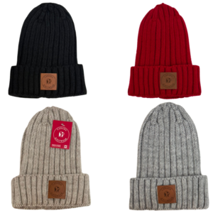 Wholesale Adult Toque with Leather Square Patch – Assorted Colours