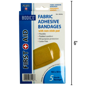 Wholesale Large Fabric Bandages 5-Pack (100x50mm / 3.9x2in)  ($0.30 Each)