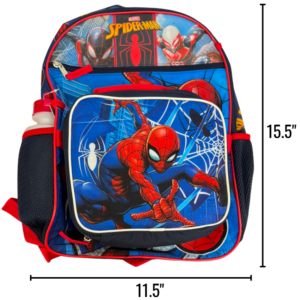 Wholesale Spider-man Themed Backpack 5-Piece Set (Backpack, Lunch Bag, Wired Headphones, Water Bottle, Carabiner)