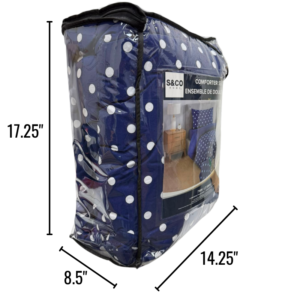Wholesale Twin Comforter 2-Piece Set – Navy Polka Dots