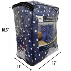 Wholesale Double/Queen Comforter 3-Piece Set – Navy Polka Dots