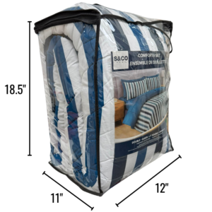 Wholesale Double/Queen Comforter 3-Piece Set – Blue Stripes