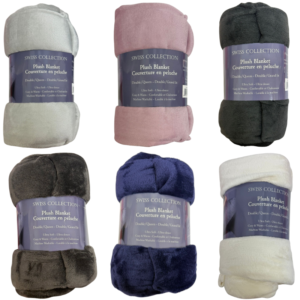 Wholesale Plush Blanket, Assorted Colours (88x88in / 223.5x223.5cm)