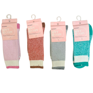 Wholesale Ladies' Soft & Cozy Socks, Assorted (Size 9-11)