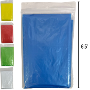 Wholesale Adult One Size Rain Poncho, Assorted Colours
