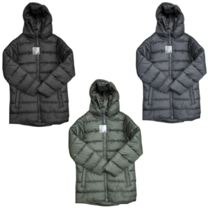 Wholesale Youth Winter Puffer Jacket with Hood, 3 Colours