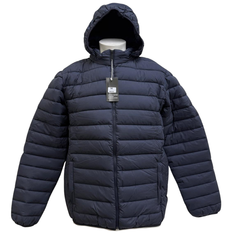 Wholesale Adult Basic Winter Coat with Hood, 3 Colours (Sizes M-3XL) - Image 2