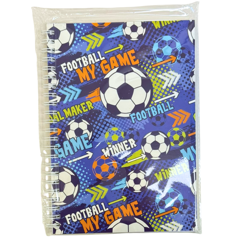 Wholesale Soccer/Football Journal-Style Notebook, Coil Bound, Assorted Styles (8x5.5in / 20.3x14cm) - Image 3