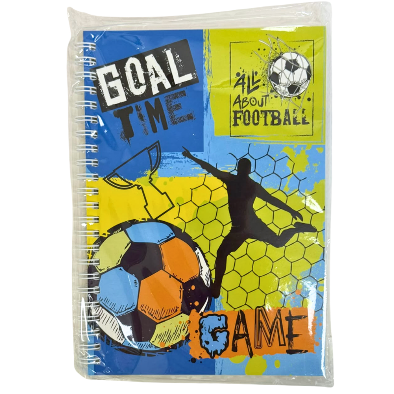 Wholesale Soccer/Football Journal-Style Notebook, Coil Bound, Assorted Styles (8x5.5in / 20.3x14cm) - Image 5