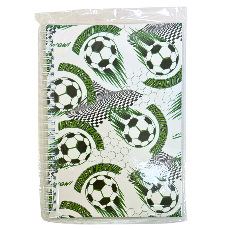 Wholesale Soccer/Football Journal-Style Notebook, Coil Bound, Assorted Styles (8x5.5in / 20.3x14cm) - Image 2