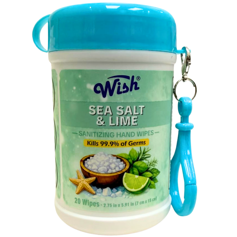 Wholesale Sanitizing Wipes with Carabiner, Assorted Scents (20 Pack) - Image 3