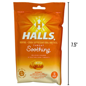 Wholesale Halls Cough Drops, Honey (30 Pack)