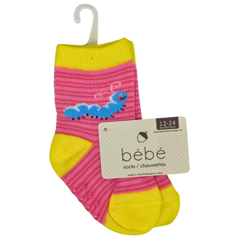 Wholesale Girls' Infant Non-Skid Socks, Assorted Colours/Patterns (12-24M) - Image 2