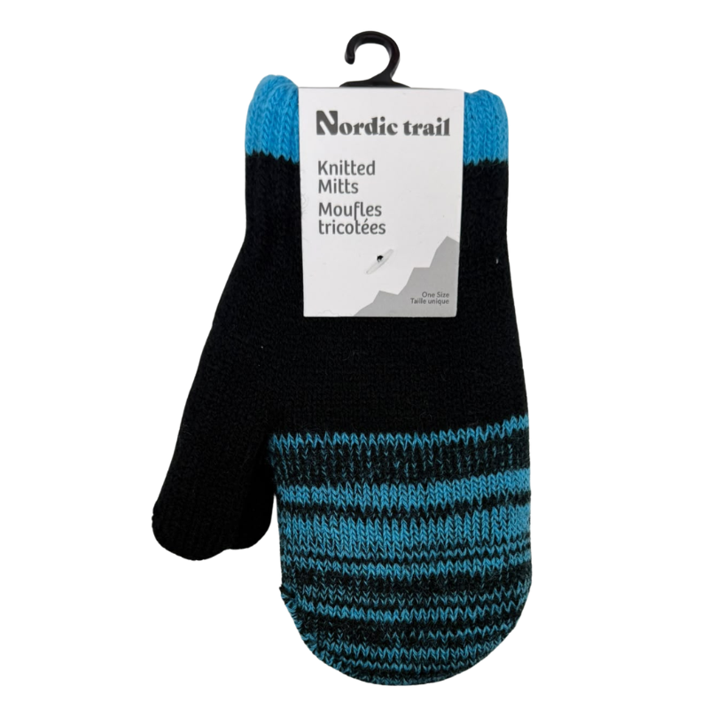 Wholesale Kids' Knit Mittens with Melange Fingers & Cuff, 6 Colours ( Ages 4-12) - Image 2