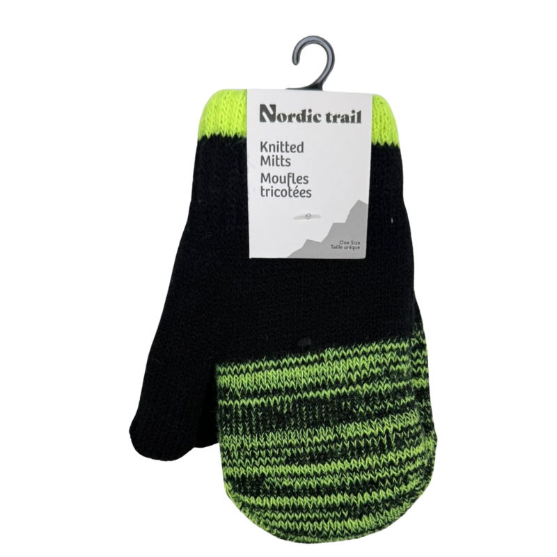 Wholesale Kids' Knit Mittens with Melange Fingers & Cuff, 6 Colours ( Ages 4-12) - Image 3