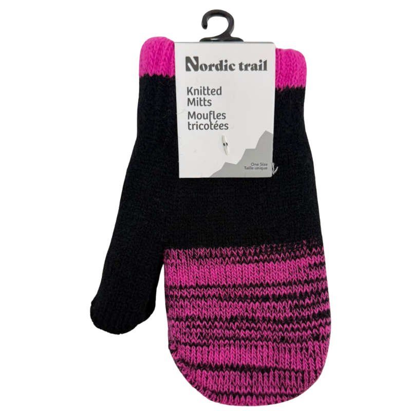 Wholesale Kids' Knit Mittens with Melange Fingers & Cuff, 6 Colours ( Ages 4-12) - Image 5