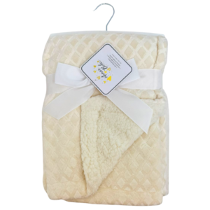 Wholesale Diamond Plush Baby Blanket, Ivory (30x40in / 76x102cm)