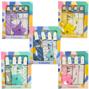 Wholesale Teether with 4 Clips Set Assorted Colours