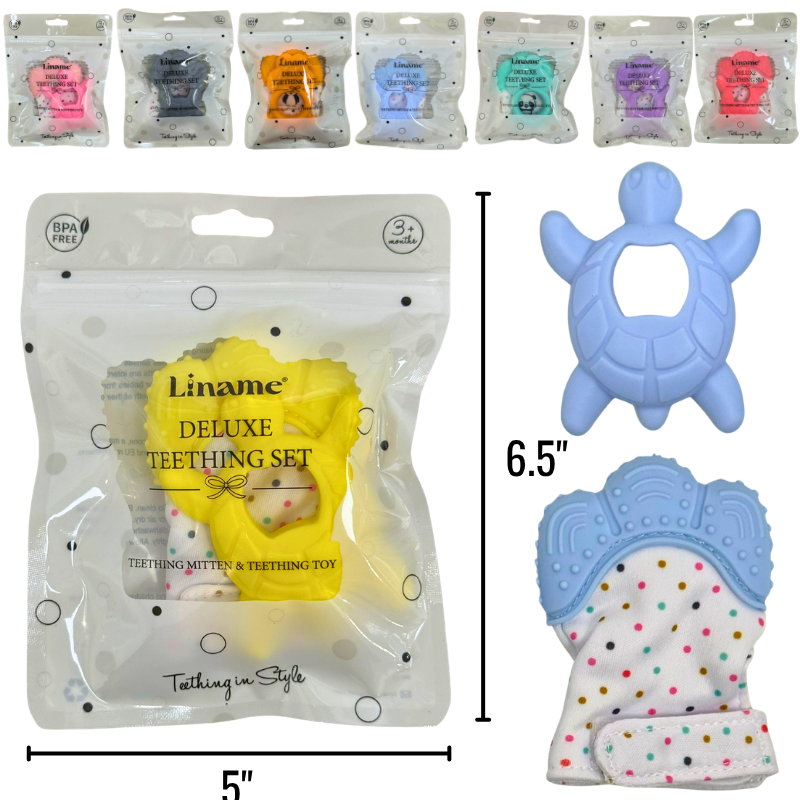Wholesale Teether Mitt & Toy Set, Assorted Colours ($1.50 Each)
