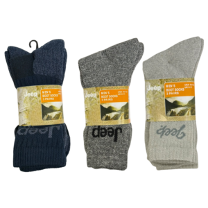 Wholesale Brand Name Jeep Adult Thermal Socks, Assorted Colours (3 Pack, Size 10-13) ($3.00 Each)